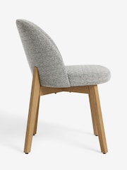 Set of 2 Tweedy Plain Mid Grey Tweedy Plain Preston Light Wood Leg Dining Chairs - Image 7 of 10