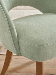 Set of 2 Green Remi Light Wood Leg Dining Chairs - Image 2 of 9
