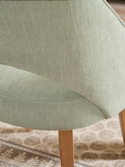 Set of 2 Green Remi Light Wood Leg Dining Chairs - Image 3 of 9