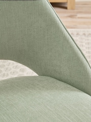 Set of 2 Green Remi Light Wood Leg Dining Chairs - Image 4 of 9