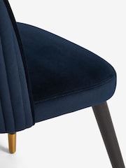 Set of 2 Soft Velvet Navy Blue Valencia Upholstered Dining Chairs - Image 8 of 9