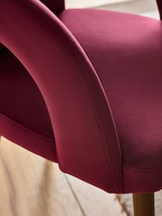 Set of 2 Pink Orton Dark Wood Leg Dining Chairs - Image 2 of 7