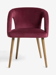 Set of 2 Pink Orton Dark Wood Leg Dining Chairs - Image 3 of 7