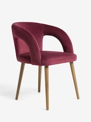 Set of 2 Pink Orton Dark Wood Leg Dining Chairs - Image 4 of 7