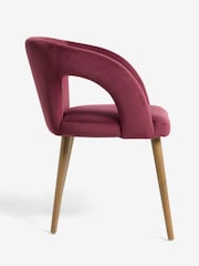 Set of 2 Pink Orton Dark Wood Leg Dining Chairs - Image 5 of 7