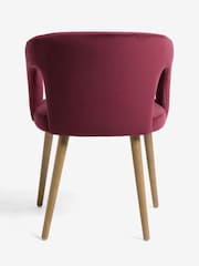 Set of 2 Pink Orton Dark Wood Leg Dining Chairs - Image 6 of 7