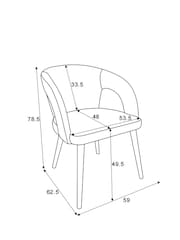 Set of 2 Pink Orton Dark Wood Leg Dining Chairs - Image 9 of 9