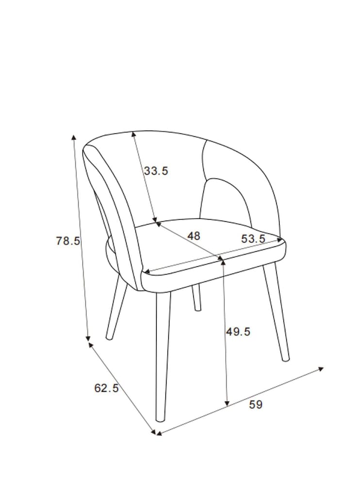 Set of 2 Pink Orton Dark Wood Leg Dining Chairs - Image 9 of 9