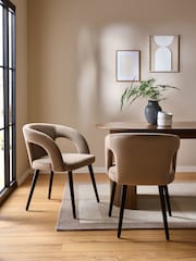 Set of 2 Mink Brown Orton Black Leg Dining Chairs - Image 1 of 7