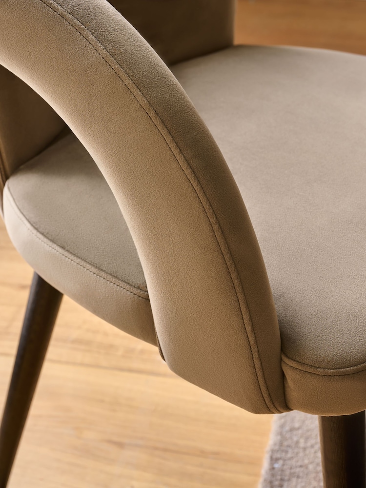 Set of 2 Mink Brown Orton Black Leg Dining Chairs - Image 2 of 7