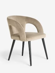 Set of 2 Mink Brown Orton Black Leg Dining Chairs - Image 4 of 7