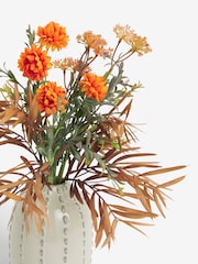 Autumnal Arrangement Artificial Flowers In Natural Textured Vase - Bild 2 von 2