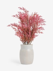 Pink Arrangement Artificial Berry In Ribbed Ceramic Pot - Image 1 of 2