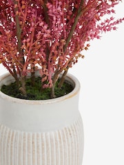 Pink Arrangement Artificial Berry In Ribbed Ceramic Pot - Image 2 of 2