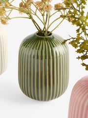Artificial Flowers In Ribbed Ceramic Pots - Imagem 2 de 2