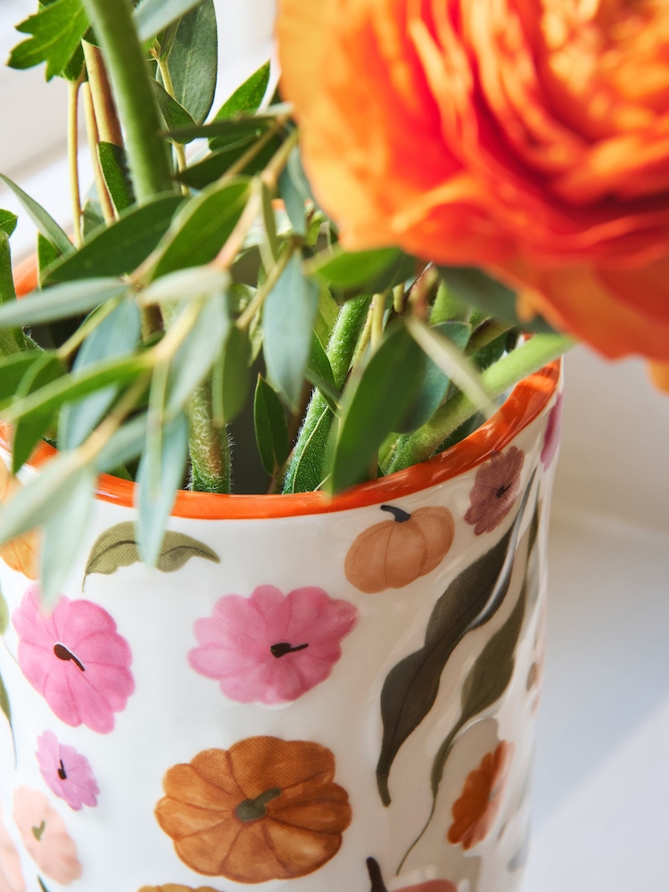 Multicolour Ceramic Pumpkin Embossed Vase - Image 2 of 4 Multicolour Ceramic Pumpkin Embossed Vase - Image 2 of 4