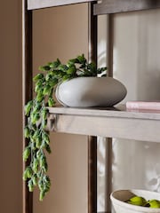Green Arrangement Artificial Hops In White Ceramic Pot - Image 1 of 4