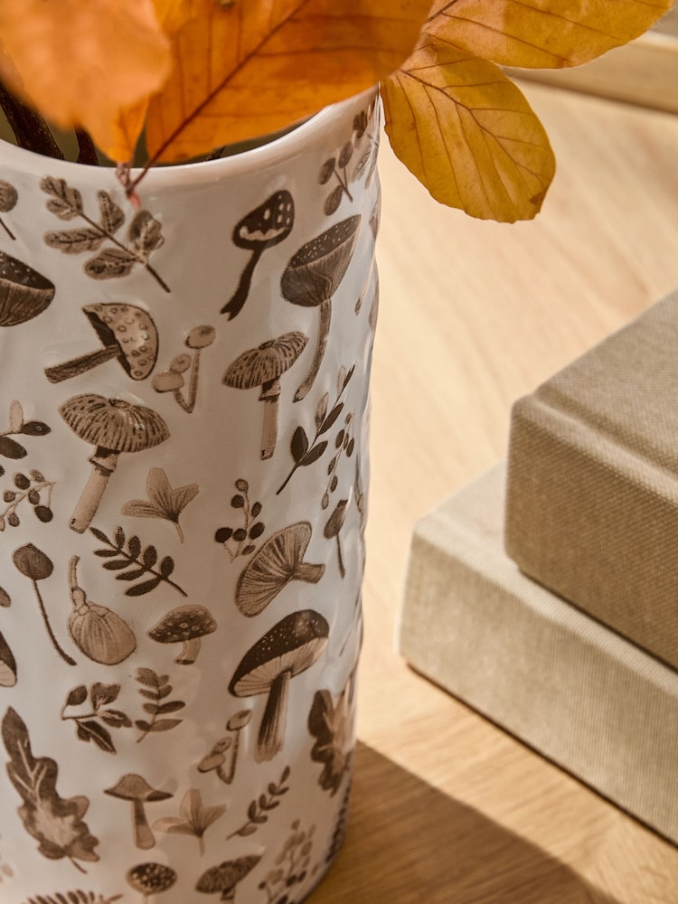 Natural Ceramic Woodland Embossed Vase - Image 2 of 4 Natural Ceramic Woodland Embossed Vase - Image 2 of 4