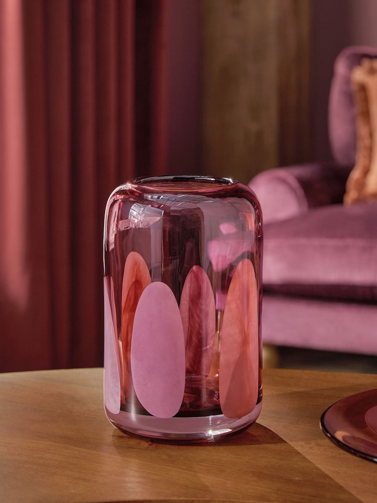 Purple/Pink Confetti Glass Vase - Image 2 of 4