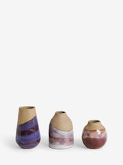 Purple/Pink Reactive Glaze Mini Bud Vases - Image 1 of 4
