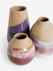 Purple/Pink Reactive Glaze Mini Bud Vases - Image 2 of 4