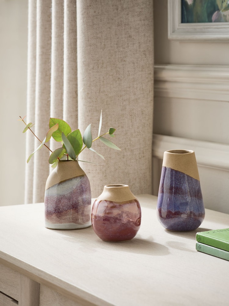 Purple/Pink Reactive Glaze Mini Bud Vases - Image 4 of 4
