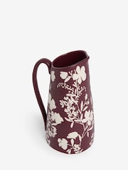 Dark Purple Ceramic Floral Jug Vase - Image 1 of 2