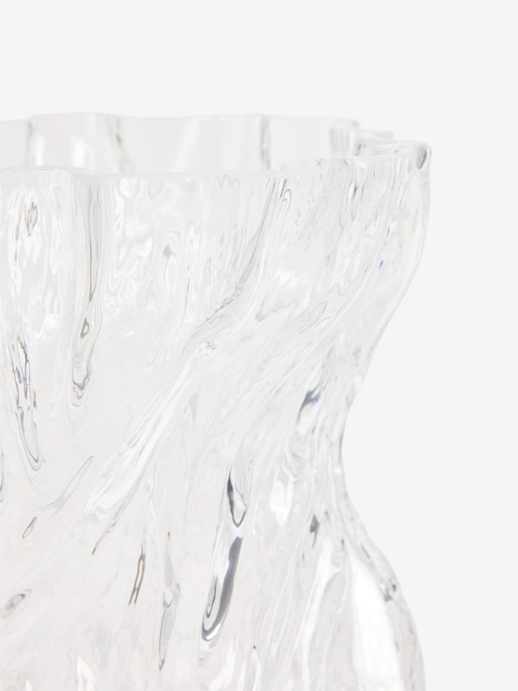 Clear Glass Paper Bag Vase - Image 2 of 2