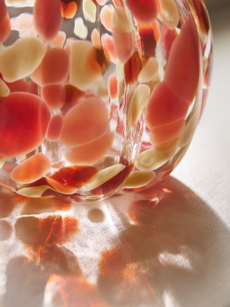 Orange/Red Confetti Glass Mini Pumpkin Ornament - Image 2 of 4