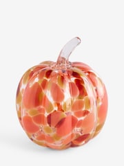 Orange/Red Confetti Glass Mini Pumpkin Ornament - Image 3 of 4
