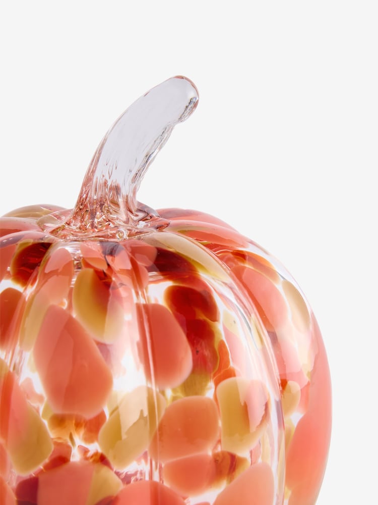 Orange/Red Confetti Glass Mini Pumpkin Ornament - Image 4 of 4