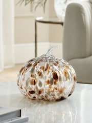Brown/Natural Confetti Glass Pumpkin Ornament - Image 1 of 4