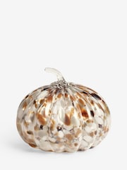 Brown/Natural Confetti Glass Pumpkin Ornament - Image 3 of 4