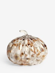 Brown/Natural Confetti Glass Pumpkin Ornament - Image 4 of 4