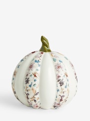 Ornament de abóbora com Print Floral em cerâmica e relevo - Imagem 3 de 5