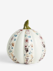 Ornament de abóbora com Print Floral em cerâmica e relevo - Imagem 4 de 5