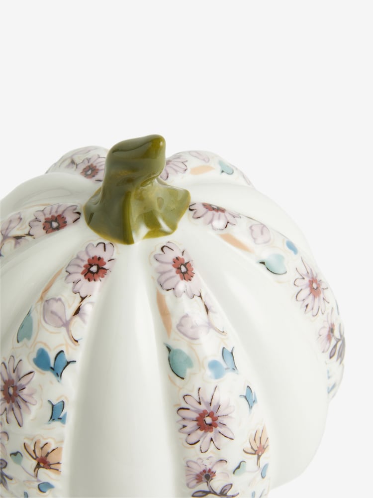 Ornament de abóbora com Print Floral em cerâmica e relevo - Imagem 5 de 5