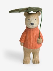 Bertie Bear Under Autumnal Felt Leaf Ornament - Bild 1 von 2