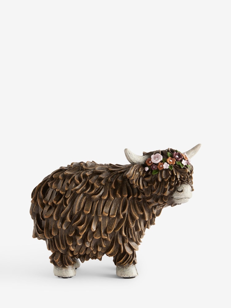 Brown Floral Crown Hamish the Highland Cow Ornament - Image 2 of 5 Brown Floral Crown Hamish the Highland Cow Ornament - Image 2 of 5