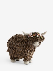 Brown Floral Crown Hamish the Highland Cow Ornament - Image 3 of 5