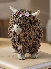 Brown Floral Crown Hamish the Highland Cow Ornament - Image 5 of 5