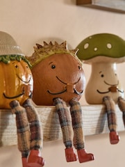 Set of 3 Orange/Brown/Green Dangly Leg Friends Autumnal Ornaments - Image 2 of 4