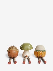 Set of 3 Orange/Brown/Green Dangly Leg Friends Autumnal Ornaments - Image 3 of 4