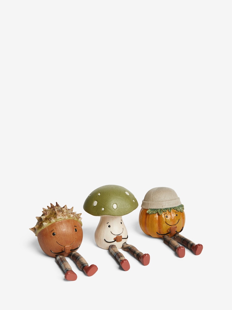 Set of 3 Orange/Brown/Green Dangly Leg Friends Autumnal Ornaments - Image 4 of 4