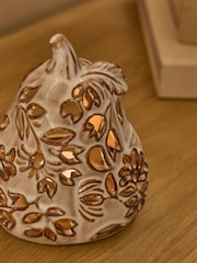 Pumpkin Embossed Ceramic Tea Light Holder - Bild 3 von 5