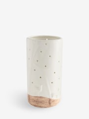 White Ceramic Woodland Scene Hurricane Candle Holder - Image 5 of 5