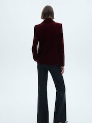 Mango Red Velvet Suit Blazer - Image 3 of 7