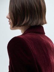 Mango Red Velvet Suit Blazer - Image 5 of 7