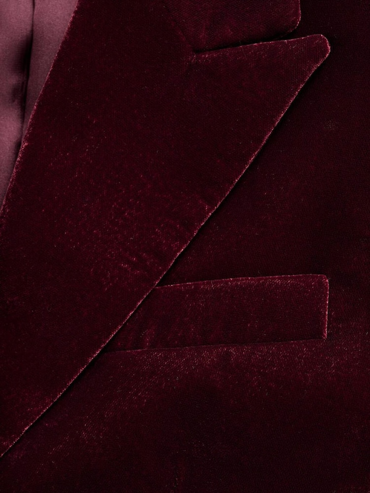 Mango Red Velvet Suit Blazer - Image 7 of 7