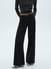 Mango Black Snake Print Wide Leg Jeans - Image 2 of 6